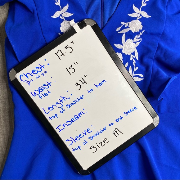 Lulus New Adventure Royal Blue Embroidered Skater Dress - Picture 9 of 10